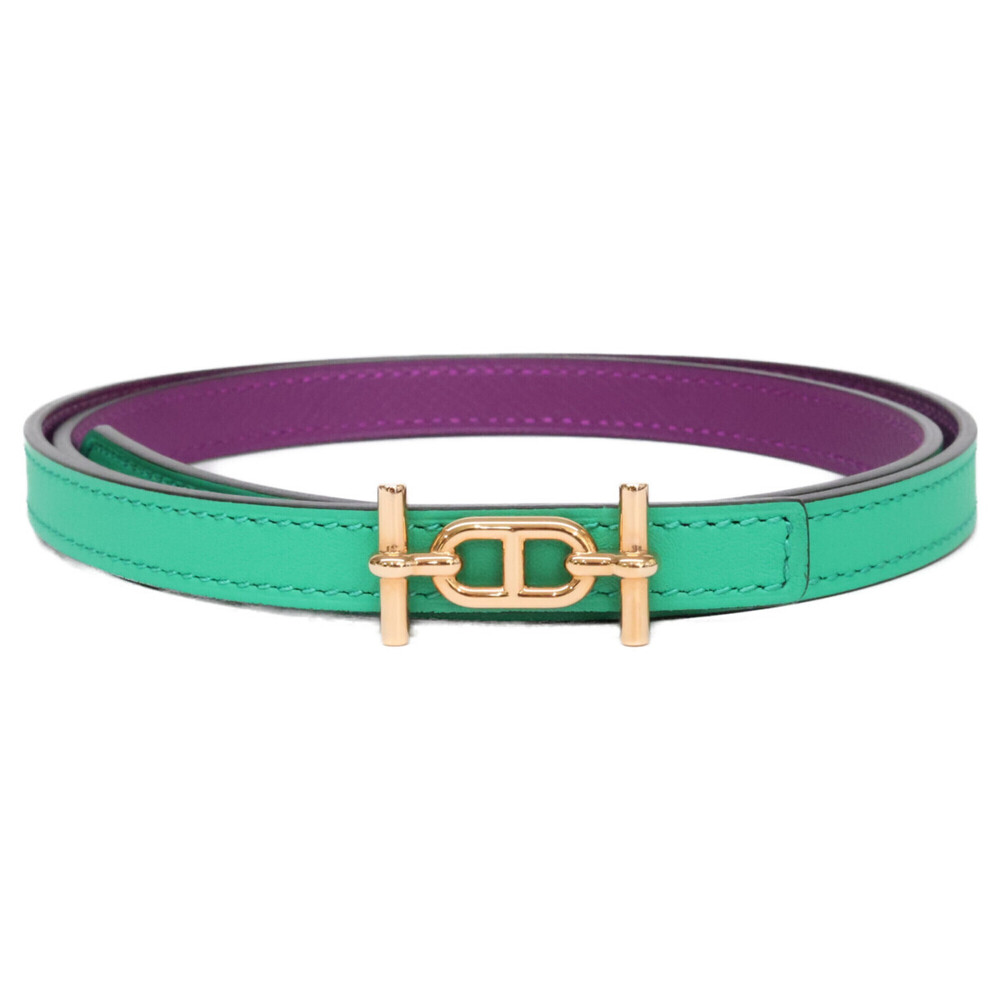 HERMES Hermes B stamp G hardware Ankle belt buckle kit Reversible leather 13 ...